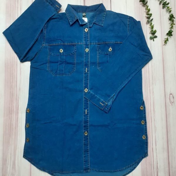 مانتو لی کاغذی بغل دکمه مدل مارشانا کد 8357