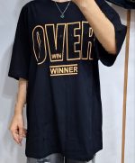 تیشرت لانگ مشکی چاپ دار مدل هلیا کد 114