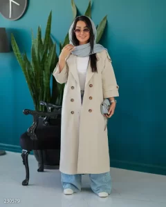 خرید بارانی زنانه بلند مجلسی مناسب استایل رسمی