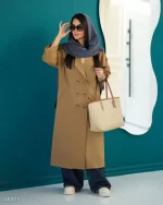 خرید بارانی زنانه بلند مجلسی مناسب استایل رسمی