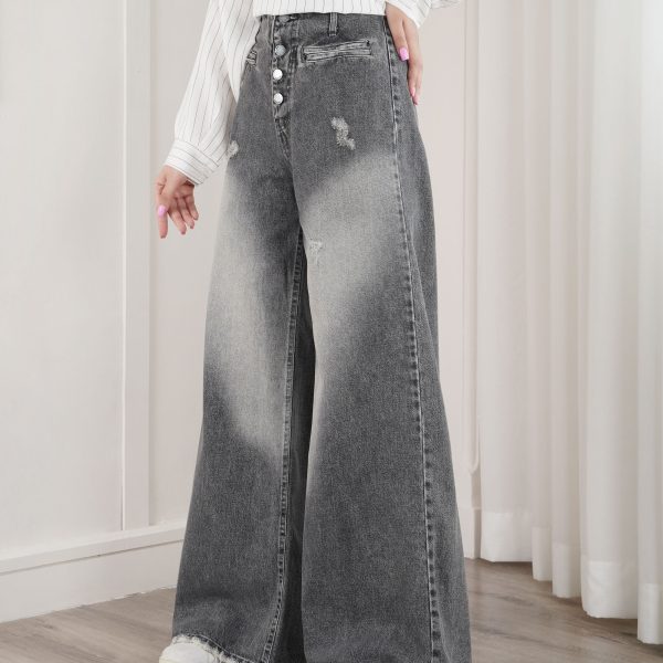 خرید شلوار جین فول بگ زنانه شیک و راحت