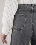 جین زنانه فول بگ طوسی