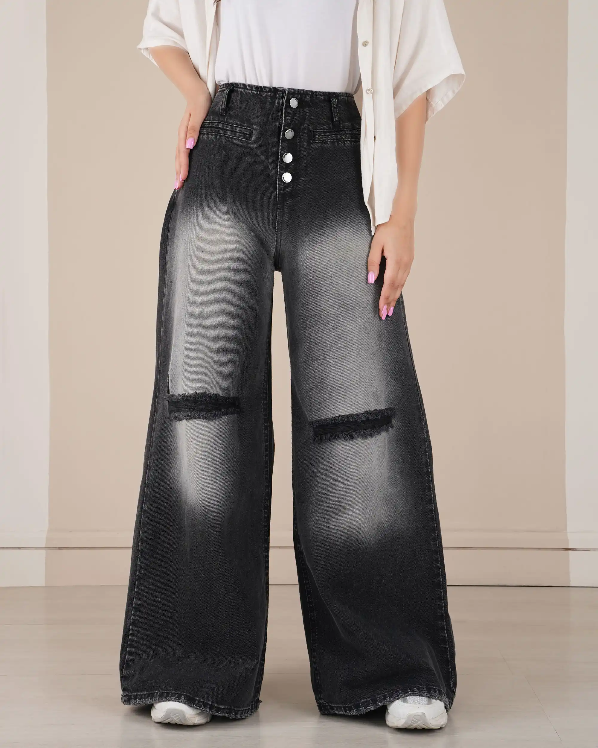 orginal_DSC05245_1757161327 خرید شلوار جین فول بگ زنانه ذغالی شیک