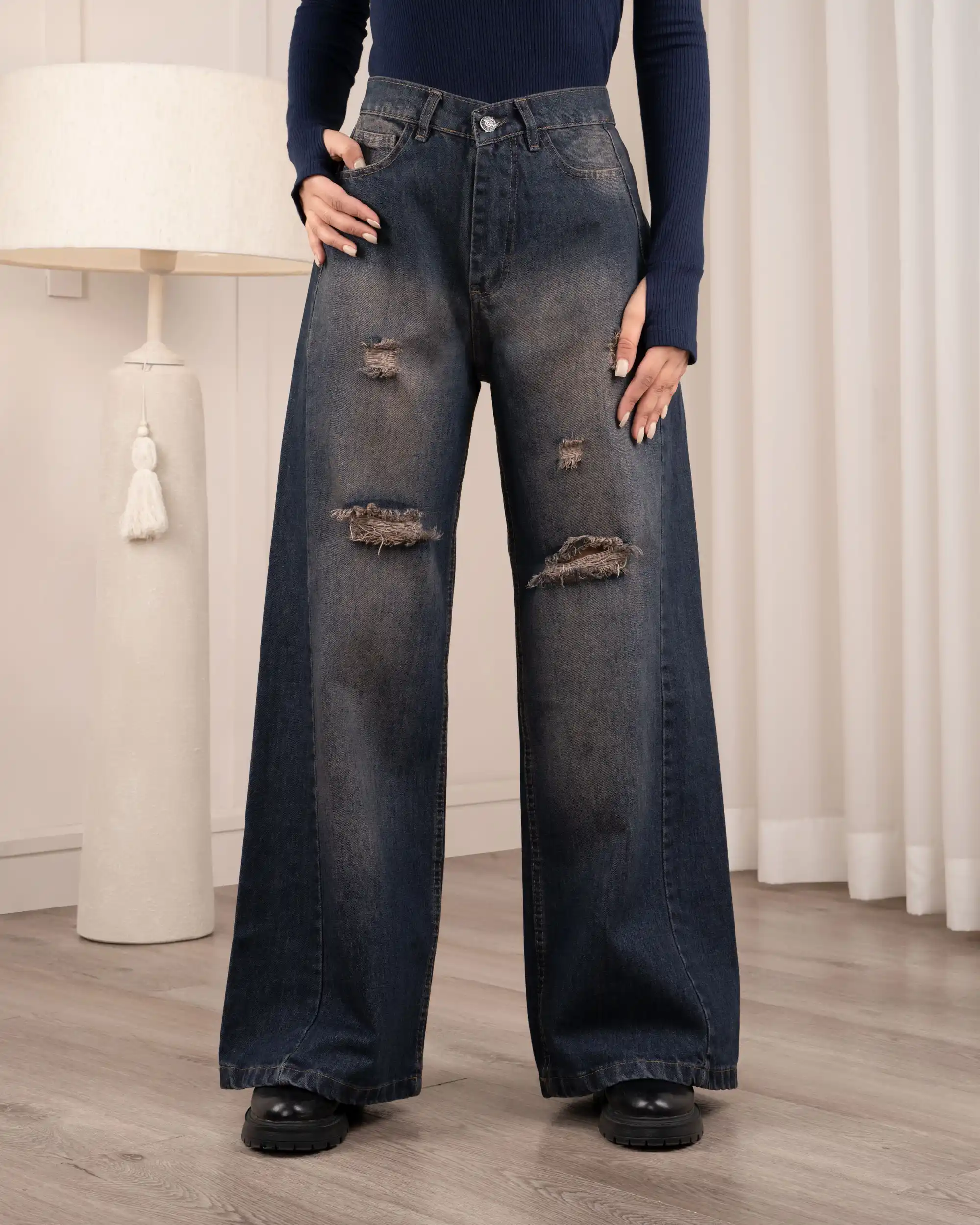 شلوار جین زنانه شافل بگ شلوار جین زنانه شافل بگ