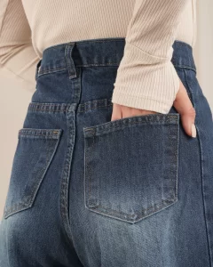 شلوار جین شافل زنانه فیت آزاد برای استایل روزمره